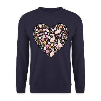 Easter Heart - Unisex Sweatshirt - navy - Front - Alina (178cm) & Michal (187cm)