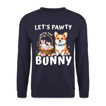Let's pawty with the Bunny - Unisex Sweatshirt - navy - Front - Alina (178cm) & Michal (187cm)