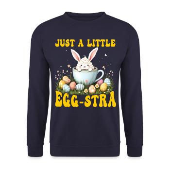 Just a little Egg-stra - Unisex Sweatshirt - navy - Front - Alina (178cm) & Michal (187cm)