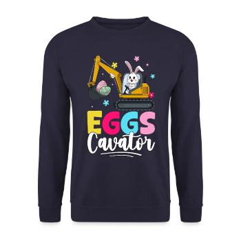 Eggs Cavator - Unisex Sweatshirt - navy - Front - Alina (178cm) & Michal (187cm)