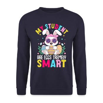 Mes élèves sont des œufs extrêmement intelligents - Sweat-shirt Unisexe - marine - Devant - Alina (178cm) & Michal (187cm)