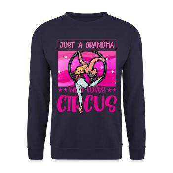 Just a Grandma who loves Circus - Unisex Sweatshirt - navy - Front - Alina (178cm) & Michal (187cm)