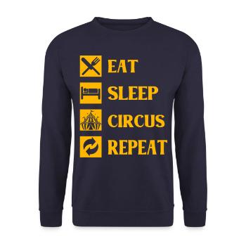 Eat Sleep Circus Repeat - Unisex Sweatshirt - navy - Front - Alina (178cm) & Michal (187cm)