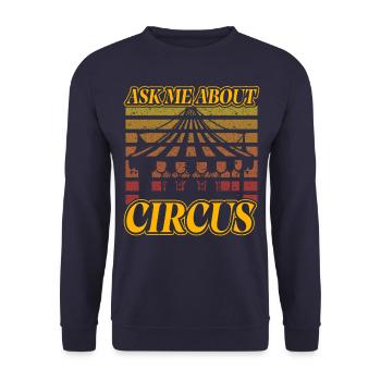 Ask me about Circus - Unisex Sweatshirt - navy - Front - Alina (178cm) & Michal (187cm)
