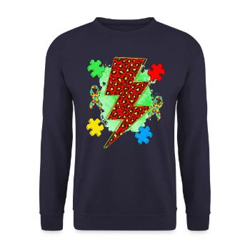 Autism - Unisex Sweatshirt - navy - Front - Alina (178cm) & Michal (187cm)