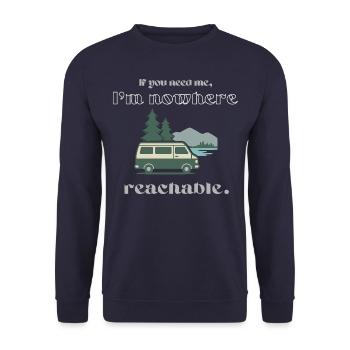Vanlife Shirt – Nulle part accessible en disant design - Sweat-shirt Unisexe - marine - Devant - Alina (178cm) & Michal (187cm)