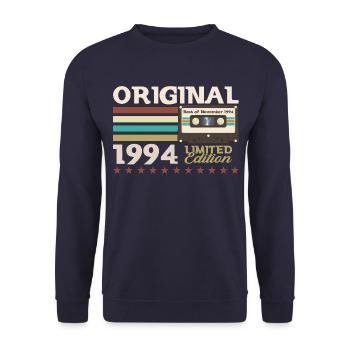 29e anniversaire Cassette Novembre Vintage 1994 - Sweat-shirt Unisexe - marine - Devant - Alina (178cm) & Michal (187cm)