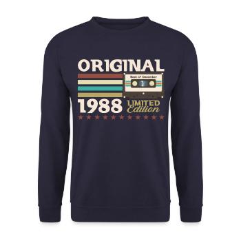 Cassette 35e anniversaire décembre 1988 - Sweat-shirt Unisexe - marine - Devant - Alina (178cm) & Michal (187cm)