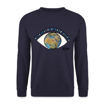 MAINTENANT ... "regarde" la terre! - Sweat-shirt Unisexe - marine - Devant - Alina (178cm) & Michal (187cm)