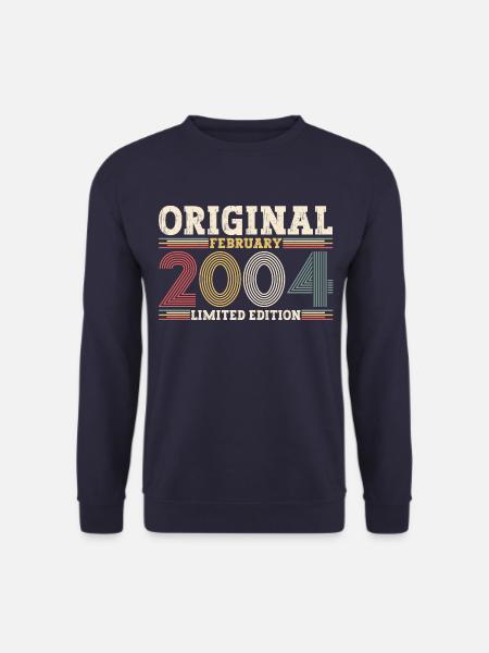20. Geburtstag Mann Februar Jahrgang 2004 Original - Unisex Pullover - Navy