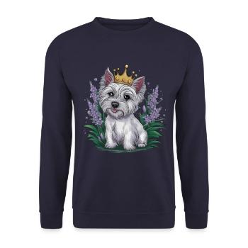 Süßér West Highland White Terrier avec couronne - Sweat-shirt Unisexe - marine - Devant - Alina (178cm) & Michal (187cm)