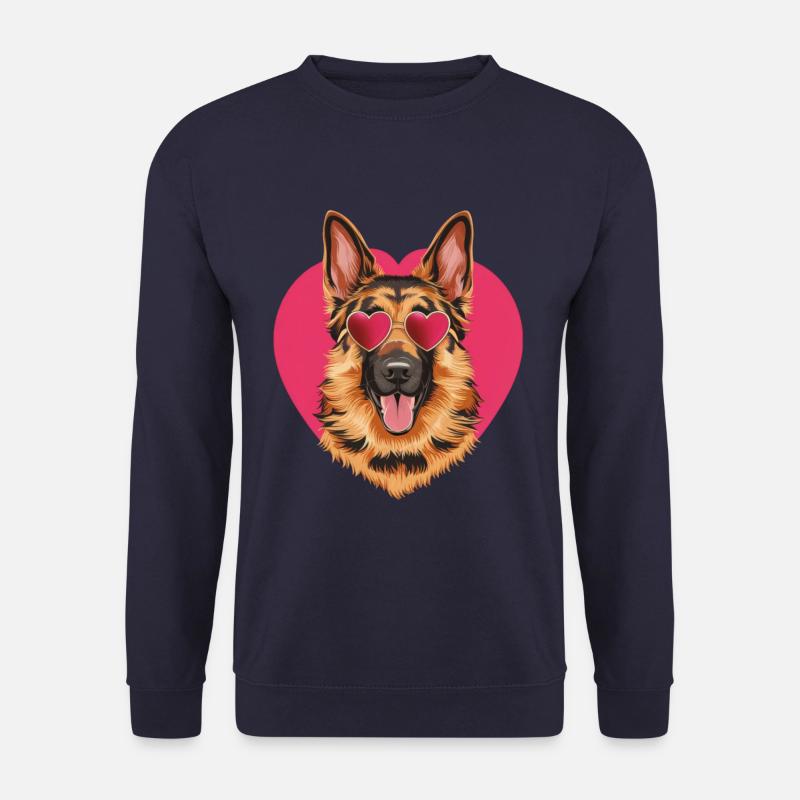 Cooler Deutscher Schäferhund mit Sonnenbrille - Unisex Pullover - Navy