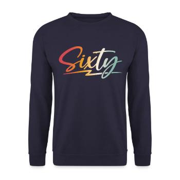 60. Geburtstag Geschenk 60 Jahre - Unisex Pullover - Navy - Vorne - Alina (178cm) & Michal (187cm)