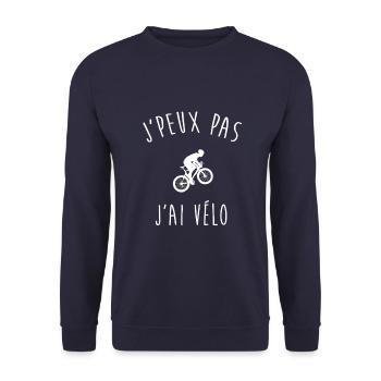 J'peux pas j ai vélo - Sweat-shirt Unisexe - marine - Devant - Alina (178cm) & Michal (187cm)