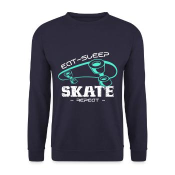 Skateboard - Unisex Pullover - Navy - Vorne - Alina (178cm) & Michal (187cm)