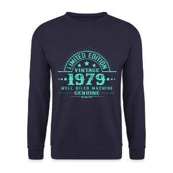 Année de naissance 1979 - Sweat-shirt Unisexe - marine - Devant - Alina (178cm) & Michal (187cm)