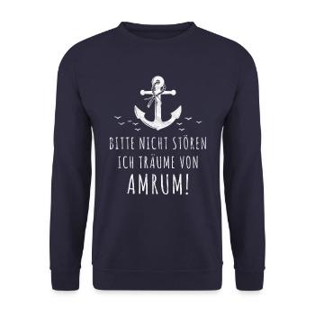 Amrum - Nordseeinsel Nordsee Urlauber Spruch - Unisex Pullover - Navy - Vorne - Alina (178cm) & Michal (187cm)