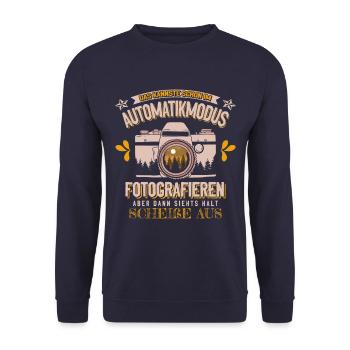 Humorvoller Fotografin Spruch, Fotografie Geschenk - Unisex Pullover - Navy - Vorne - Alina (178cm) & Michal (187cm)