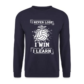 Volleyballspieler Spruch, Volleyball Geschenk - Unisex Pullover - Navy - Vorne - Alina (178cm) & Michal (187cm)