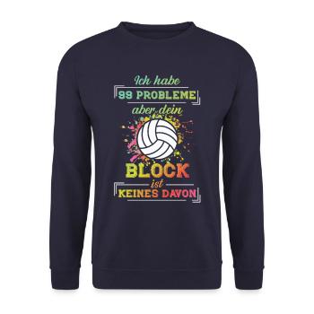 Volleyball Netz Spruch, Volleyball Geschenk - Unisex Pullover - Navy - Vorne - Alina (178cm) & Michal (187cm)