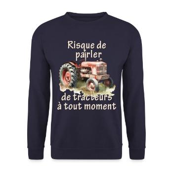 Vieux tracteurs agriculteur tracteur ancien humour - Sweat-shirt Unisexe - marine - Devant - Alina (178cm) & Michal (187cm)