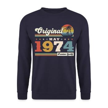Original 1974 Millésime 1974 50e anniversaire 1974 - Sweat-shirt Unisexe - marine - Devant - Alina (178cm) & Michal (187cm)