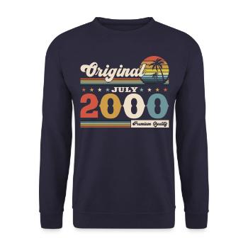 24. Geburtstag Original Juli 2000 Jahrgang 2000 - Unisex Pullover - Navy - Vorne - Alina (178cm) & Michal (187cm)