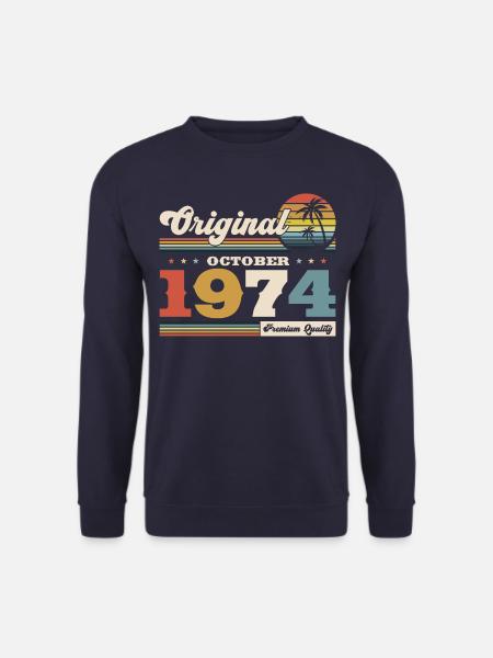50. Geburtstag Legende Oktober 1974 Jahrgang 74 - Unisex Pullover - Navy