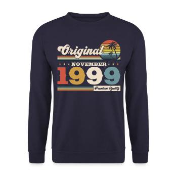 25th Birthday Original November 1999 Volume 99 - Unisex Sweatshirt - navy - Front - Alina (178cm) & Michal (187cm)