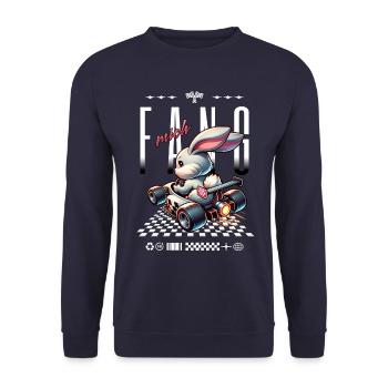 Catch Me Bunny Racer Race Car - Unisex Sweatshirt - navy - Front - Alina (178cm) & Michal (187cm)