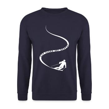 Eat Sleep Ski Repeat - Ski - Ski - Unisex Sweatshirt - navy - Front - Alina (178cm) & Michal (187cm)