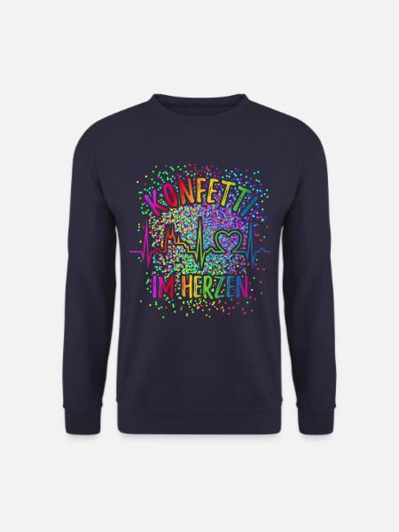 Konfetti im Herzen - Köln Karneval - Verkleidung - Unisex Pullover - Navy