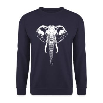 Elephant - Big Game, Tusk, Ivory - Unisex Sweatshirt - navy - Front - Alina (178cm) & Michal (187cm)