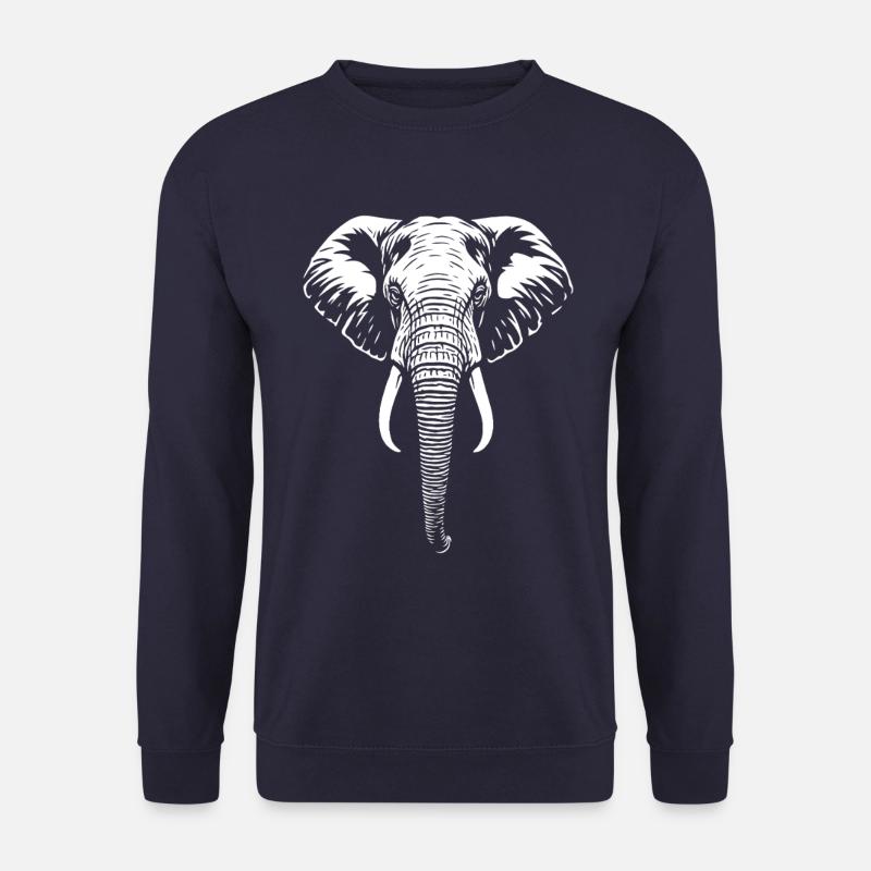 Elefant - Großwild, Stoßzahn, Elfenbein - Unisex Pullover - Navy