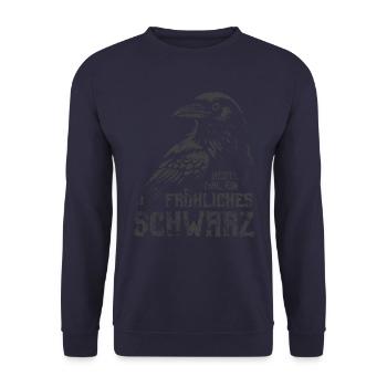 Heute mal ein fröhliches schwarz - Rabe - Unisex Pullover - Navy - Vorne - Alina (178cm) & Michal (187cm)