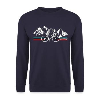 Rennrad Radsport Retro Berge - Unisex Pullover - Navy - Vorne - Alina (178cm) & Michal (187cm)