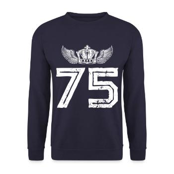 75 Number crown - Unisex Sweatshirt - navy - Front - Alina (178cm) & Michal (187cm)