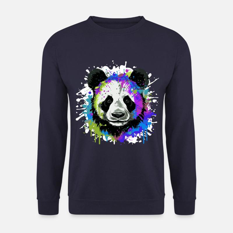 Panda Kopf Porträt Bunt - Unisex Pullover - Navy