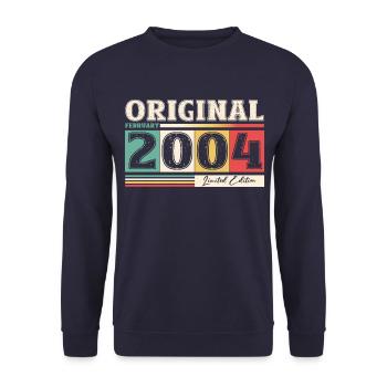 20th Birthday Husband February Vintage 2004 Original - Unisex Sweatshirt - navy - Front - Alina (178cm) & Michal (187cm)