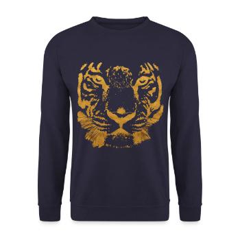 Tigers Optik - Unisex Pullover - Navy - Vorne - Alina (178cm) & Michal (187cm)