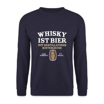 Whisky ist Bier cooler Spruch - Unisex Pullover - Navy - Vorne - Alina (178cm) & Michal (187cm)