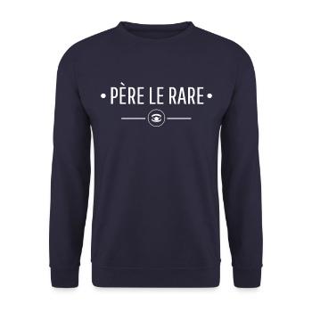 père le rare idée cadeau papa humour anniversaire - Sweat-shirt Unisexe - marine - Devant - Alina (178cm) & Michal (187cm)