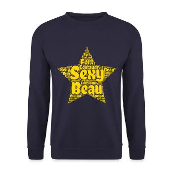 Etoile de Mots - Sweat-shirt Unisexe - marine - Devant - Alina (178cm) & Michal (187cm)