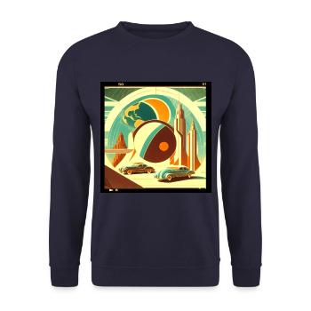 Planète rétro imaginaire - Sweat-shirt Unisexe - marine - Devant - Alina (178cm) & Michal (187cm)