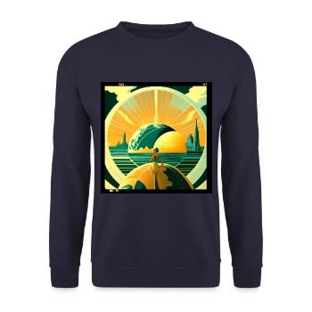 Vintage futuro planet - Unisex Sweatshirt - navy - Front - Alina (178cm) & Michal (187cm)