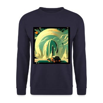 Nostalgic future - Unisex Sweatshirt - navy - Front - Alina (178cm) & Michal (187cm)