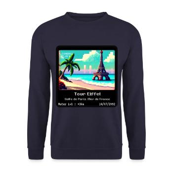 Tour Eiffel Golfe de Paris Mer de France - Sweat-shirt Unisexe - marine - Devant - Alina (178cm) & Michal (187cm)