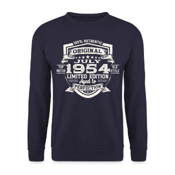 69th Birthday Man Original Juillet 1954 - Sweat-shirt Unisexe - marine - Devant - Alina (178cm) & Michal (187cm)