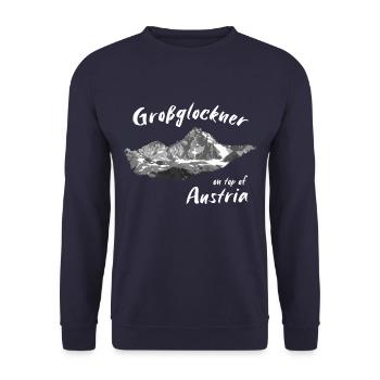 Großglockner - on top of Austria - Bergpanorama - Unisex Pullover - Navy - Vorne - Alina (178cm) & Michal (187cm)