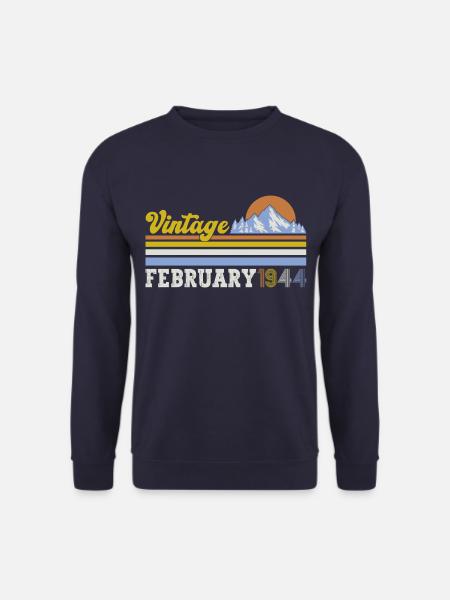 80. Geburtstag Vintage Februar Jahrgang 1944 - Unisex Pullover - Navy